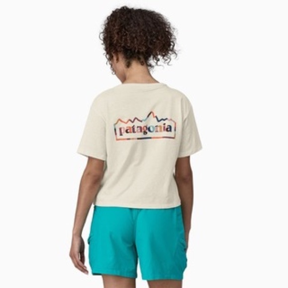 🆕 NWT Patagonia Graphic Cream Tee Boxy Comfortable Crew Neck Outdoorsy - Picture 5 of 9